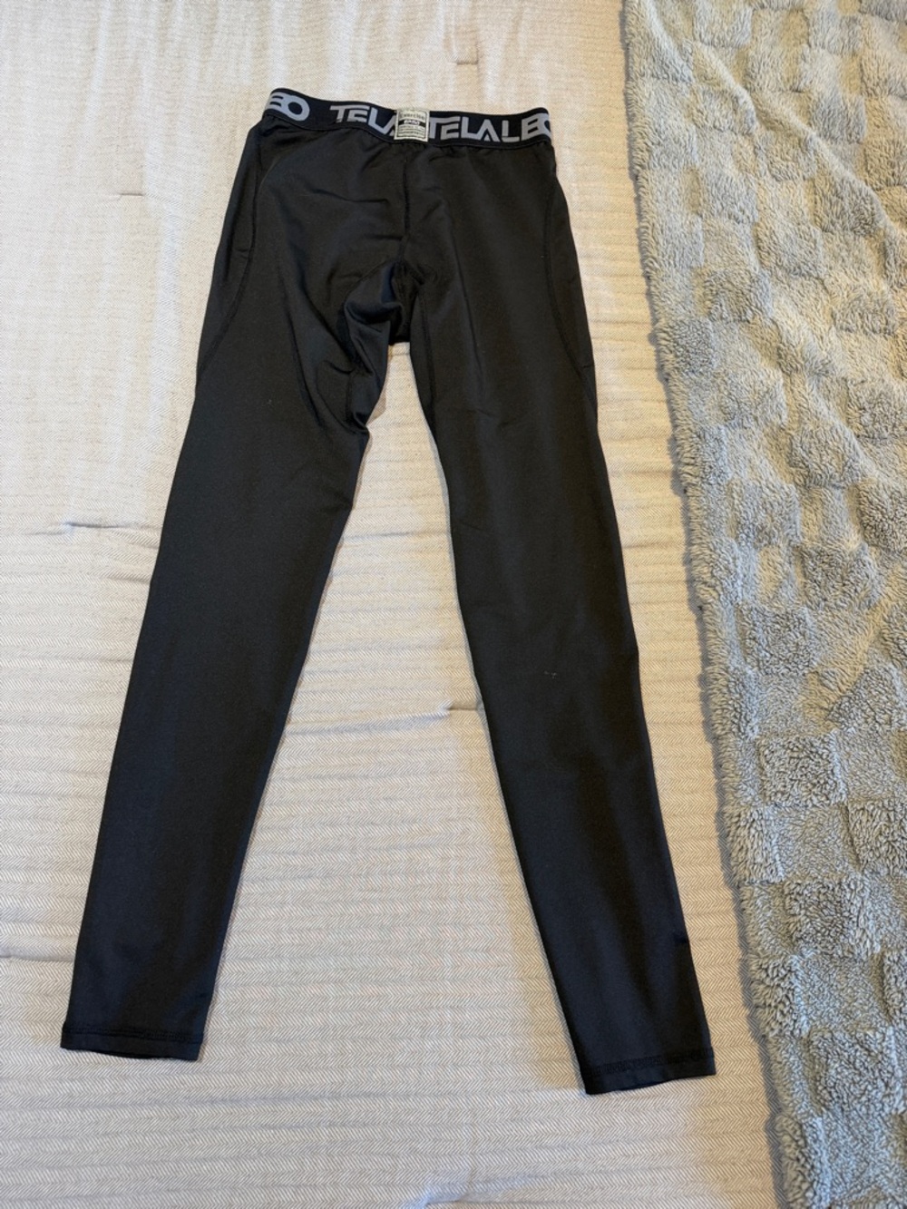 TELALEO Black Performance Leggings with Logo Waistband